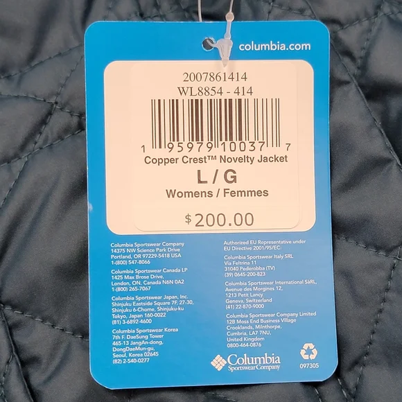 Columbia Copper Crest Novelty Quilted Puffer Insulated Jacket Women L Green New - Picture 3 of 10